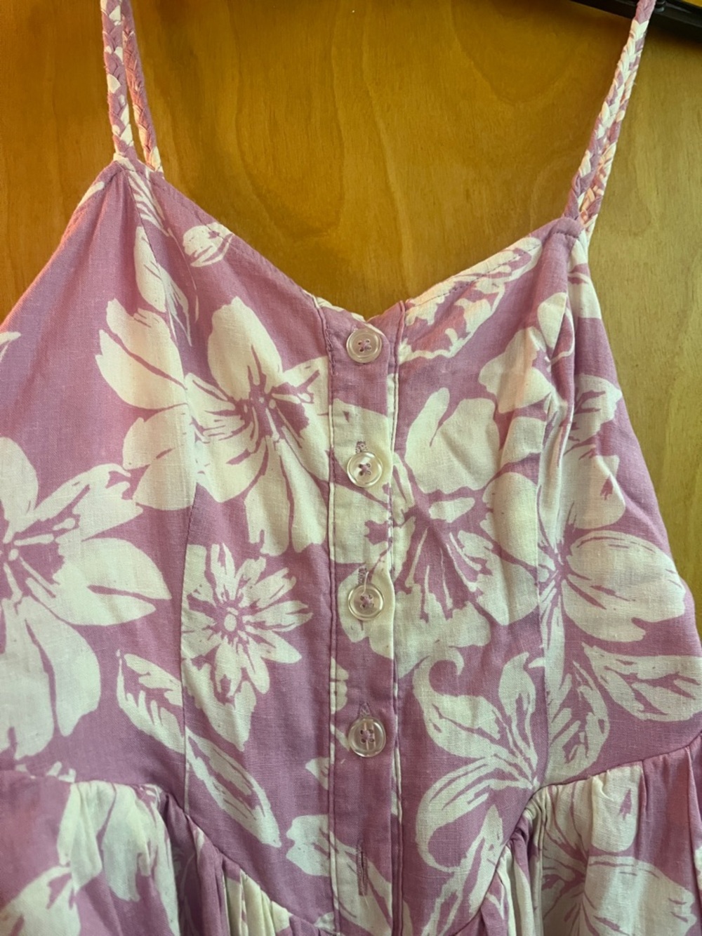 Free People THE PERFECT SUNDRESS Linen Dress Hawaiian Floral | Sz XS - Picture 6 of 8